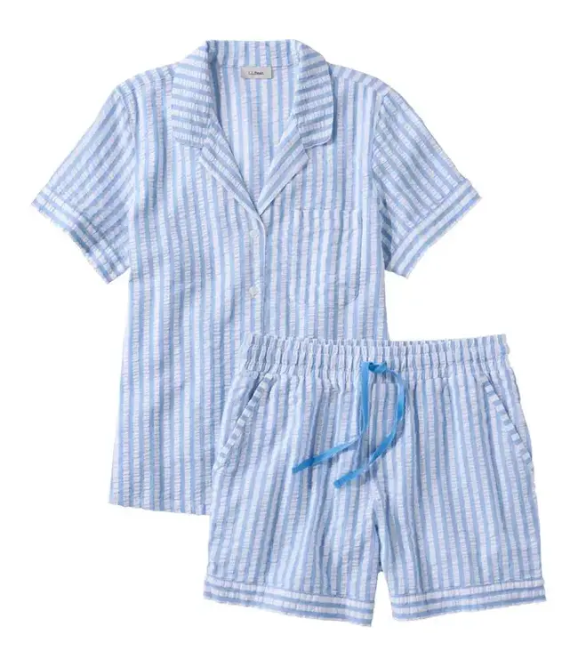 L.L.Bean W's Bean's Seacoast Seersucker Short Set
