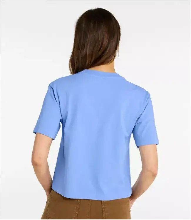 L.L.Bean W's S/S Sunwashed Tee, Cropped Boxy Crewneck Logo