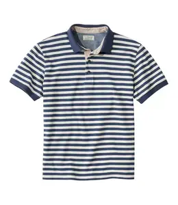 L.L.Bean M's S/S Casco Bay Rugged Polo, Stripe