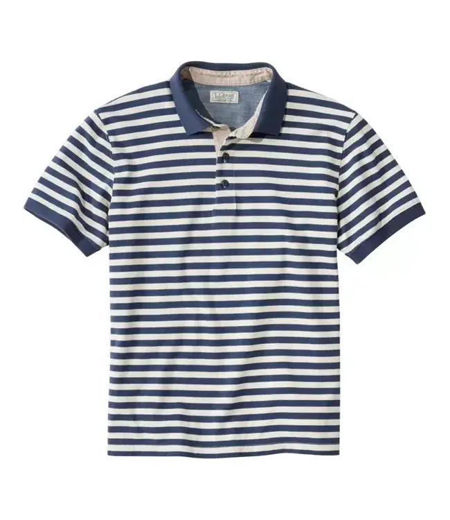 L.L.Bean M's S/S Casco Bay Rugged Polo, Stripe