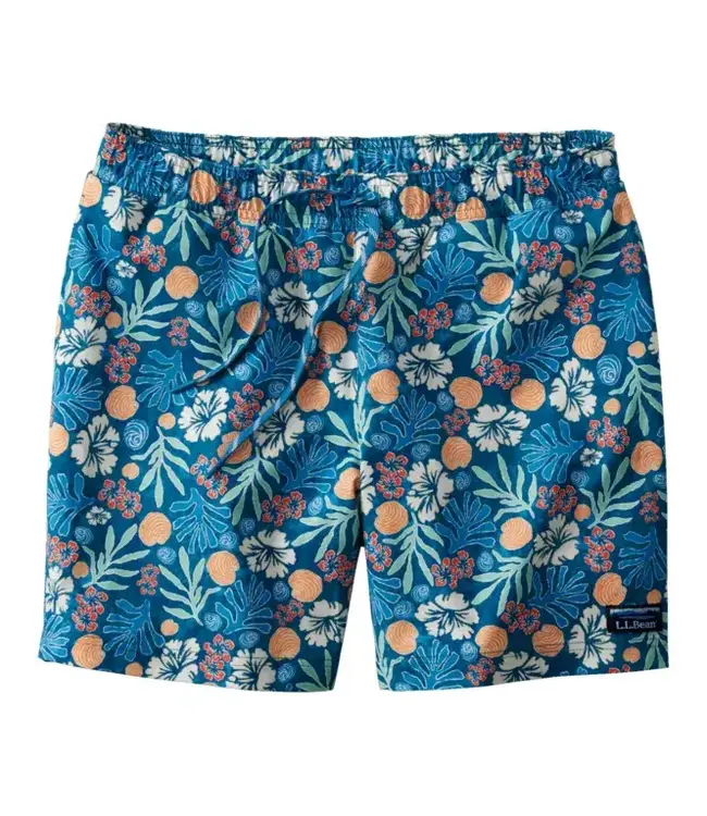 L.L.Bean M's Vacationland Stretch Swim Trunks, Print, 6"