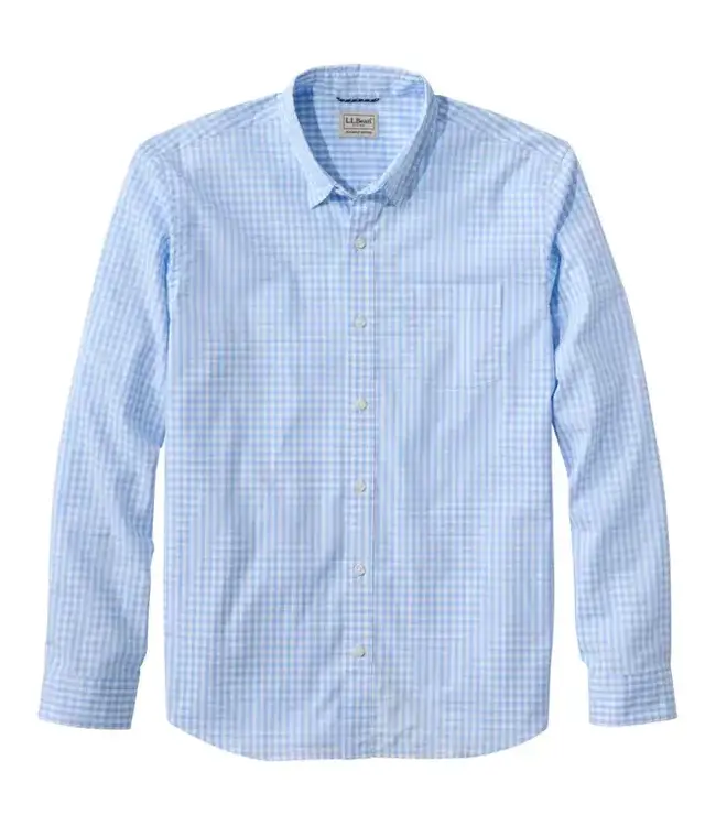 L.L.Bean M's L/S Comfort Stretch Performance® Shirt, Slightly Fitted Untucked Fit, Plaid