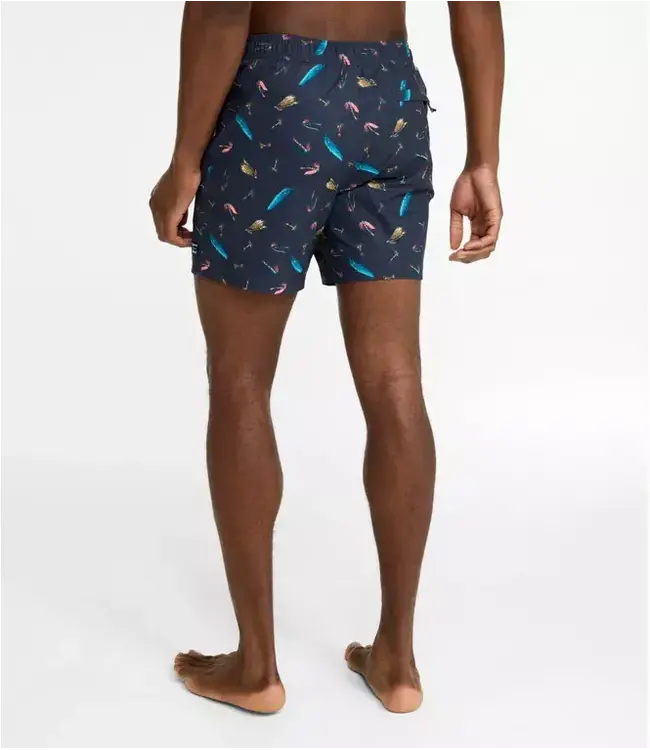L.L.Bean M's Vacationland Stretch Swim Trunks, Print, 6"
