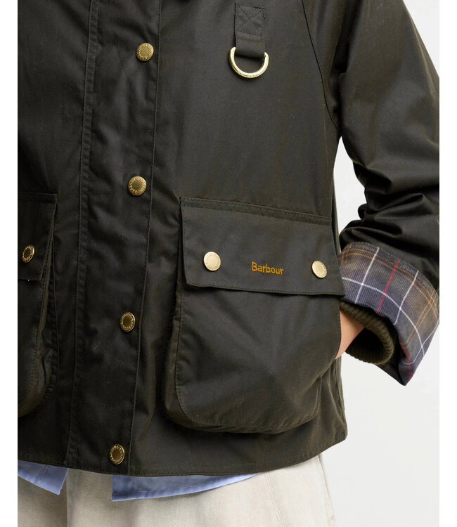 Barbour W's Icons Tartan Collar Spey Waxed Jacket