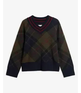 Barbour W's Shae V-Neck Tartan Wool Jumper