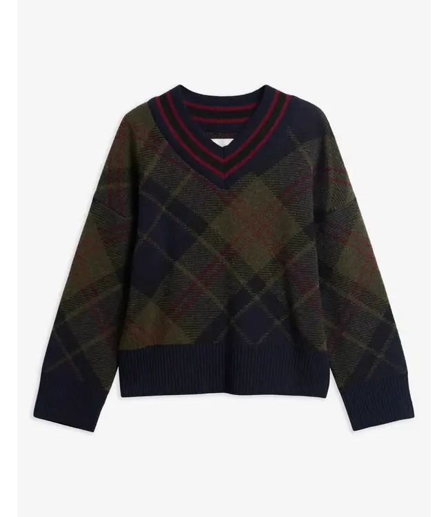 Barbour W's Shae V-Neck Tartan Wool Jumper