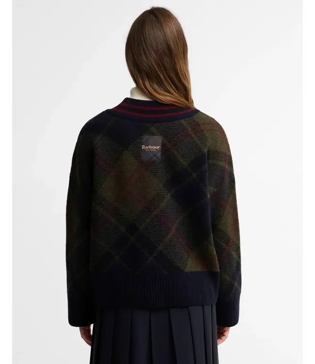 Barbour W's Shae V-Neck Tartan Wool Jumper