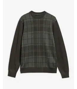Barbour M's Mineral Tartan Crew Neck Jumper