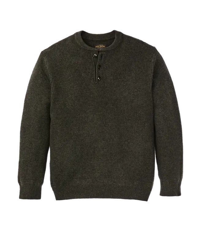 Filson M's Waffle Knit Merino Wool Henley