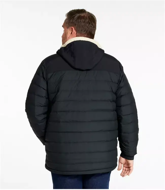 L.L.Bean M's Mountain Classic Down Hooded Jacket, Sherpa-Lined