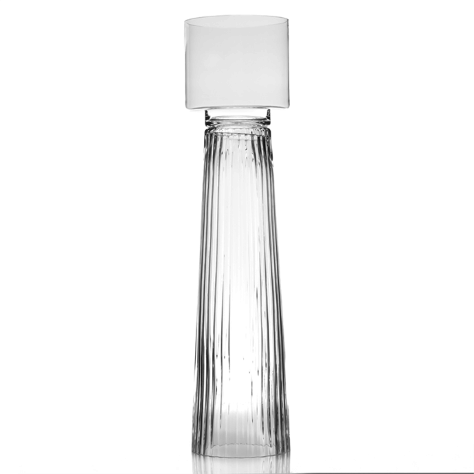 36.5” x 9” GLASS RIBBED PRAVARA VASE