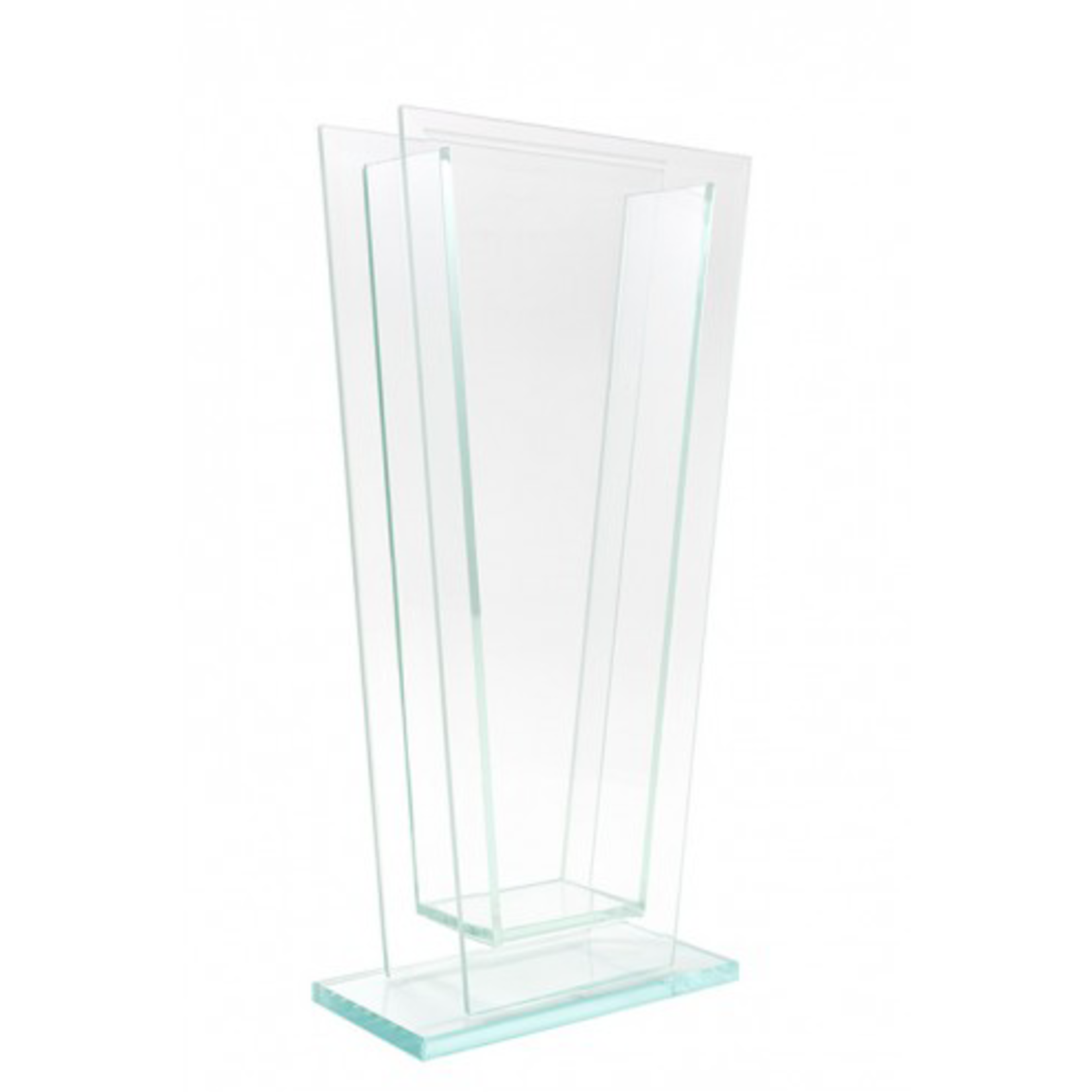 50% off was $21 now $10.50. 14”H X 2” X 5” TAPERED PLATE GLASS