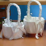 8" WHITE FABRIC BASKET