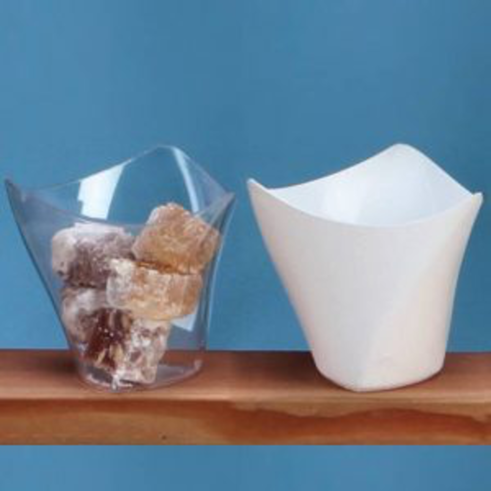 2.75"x2.75"x1.5" WHITE TRIANGLE PLASTIC DESSERT BOWL,1 DOZ/PACK