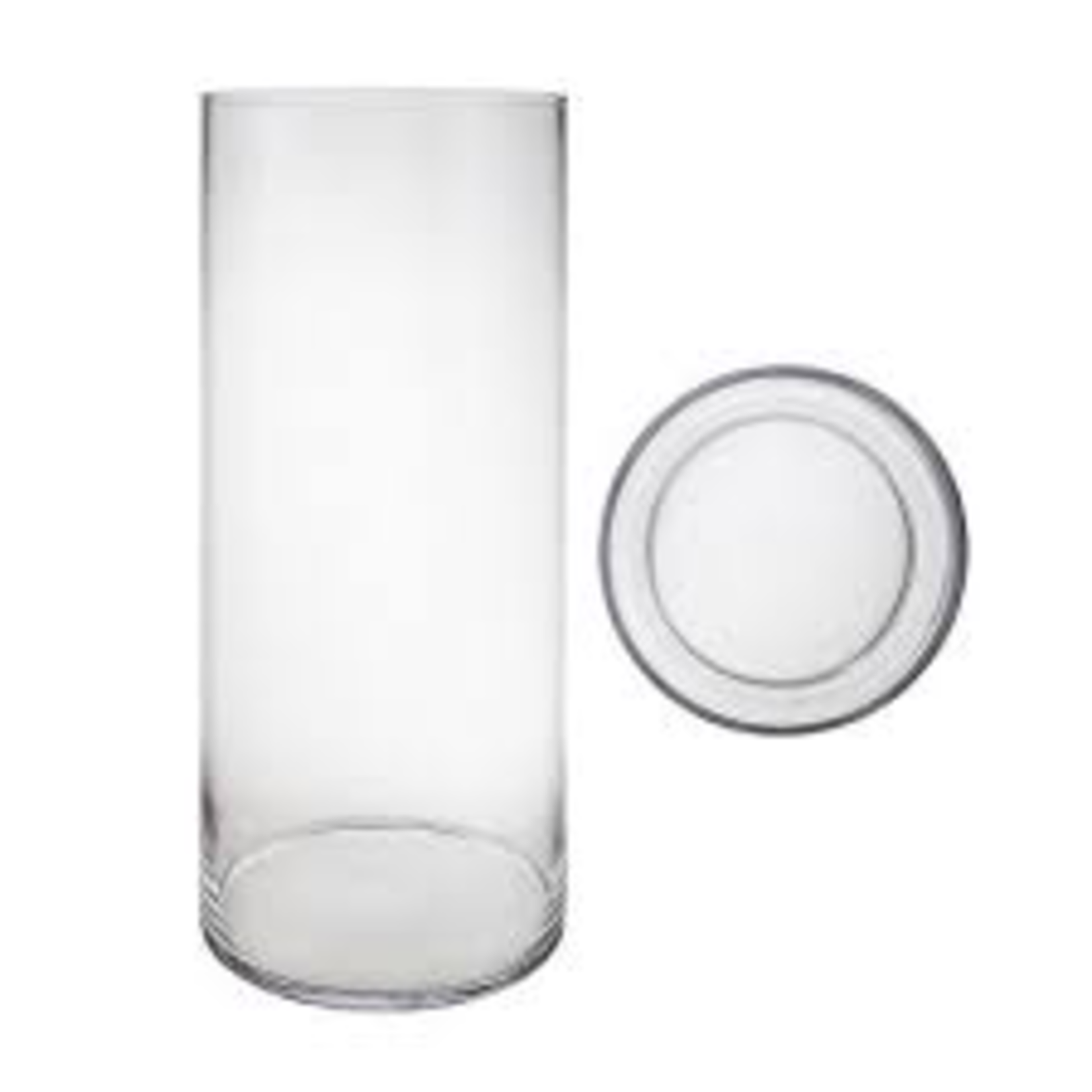 18"H X 8" CLEAR GLASS CYLINDER VASE