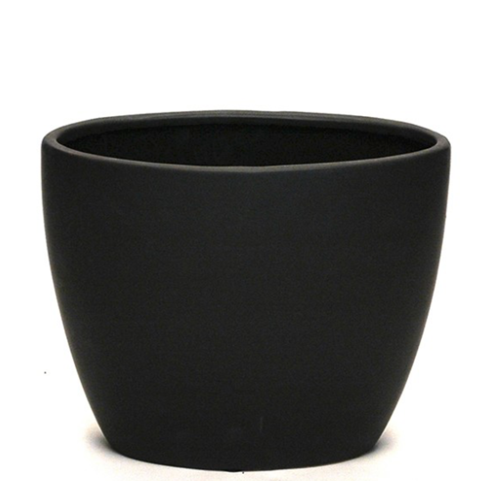 10" X 4.5" Opening X 8" H Ceramic Eye Vase, Matte Black