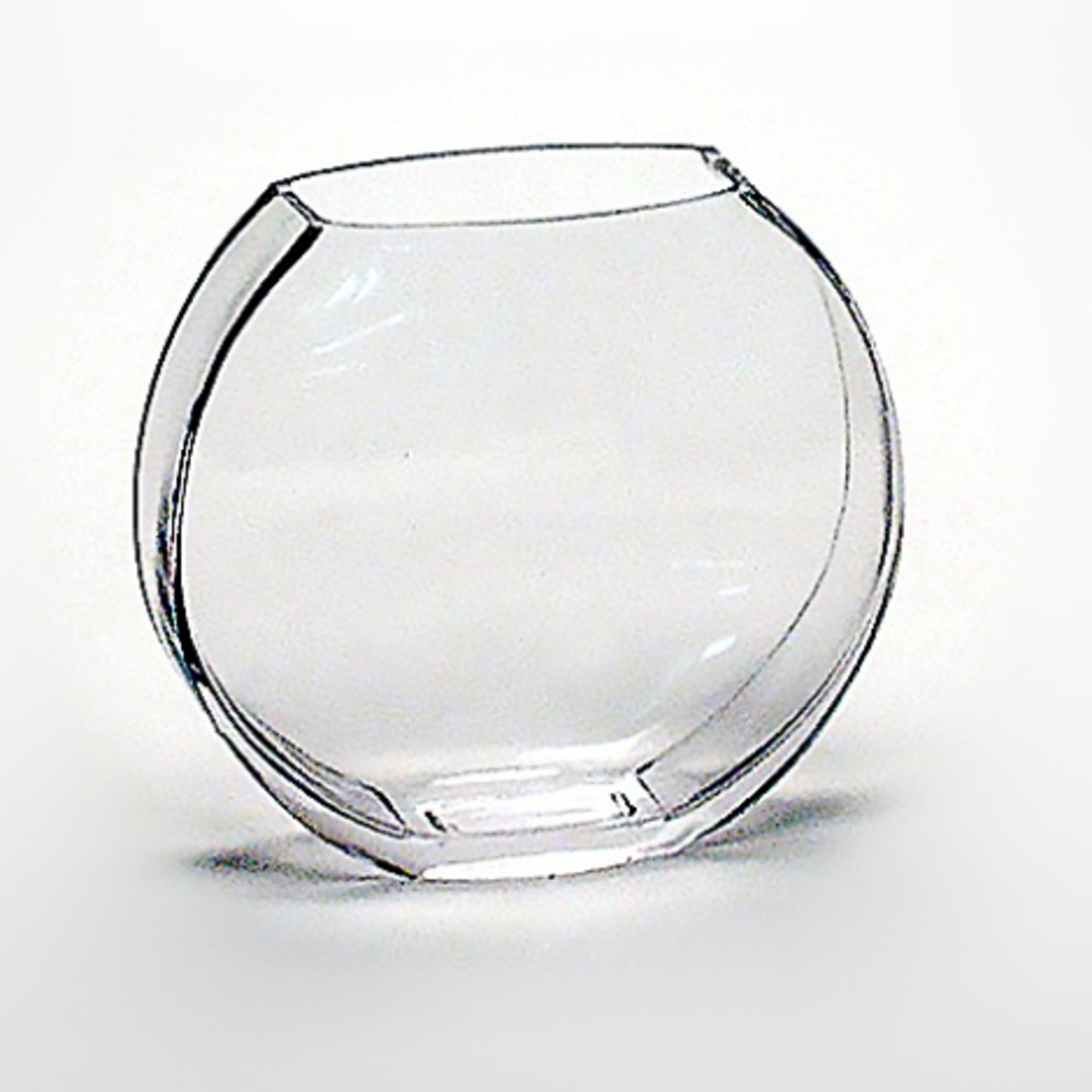 Bullet Rectangle Vase, Size: 6" Diameter X 3.5"X 2" Opening X 5.5" H