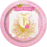 9’’ PINK AND GOLD 1T BD PLATE
