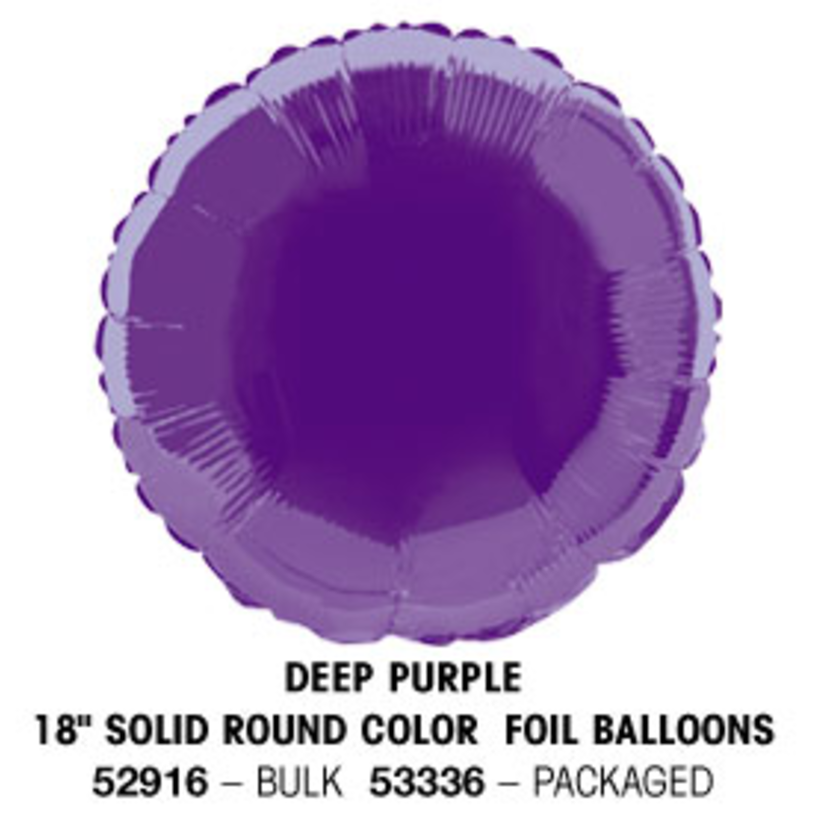 18"" Round Foil Balloon Bulk - Deep Purple