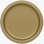20PCS 7"  Round Plates GOLD SOLID
