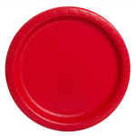 20PCS 7"  Round Plates RUBY RED SOLID
