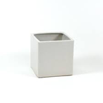 4"H X 4" X 4" MATTE WHITE CERAMIC CUBE SQUARE VASE POT CSW444