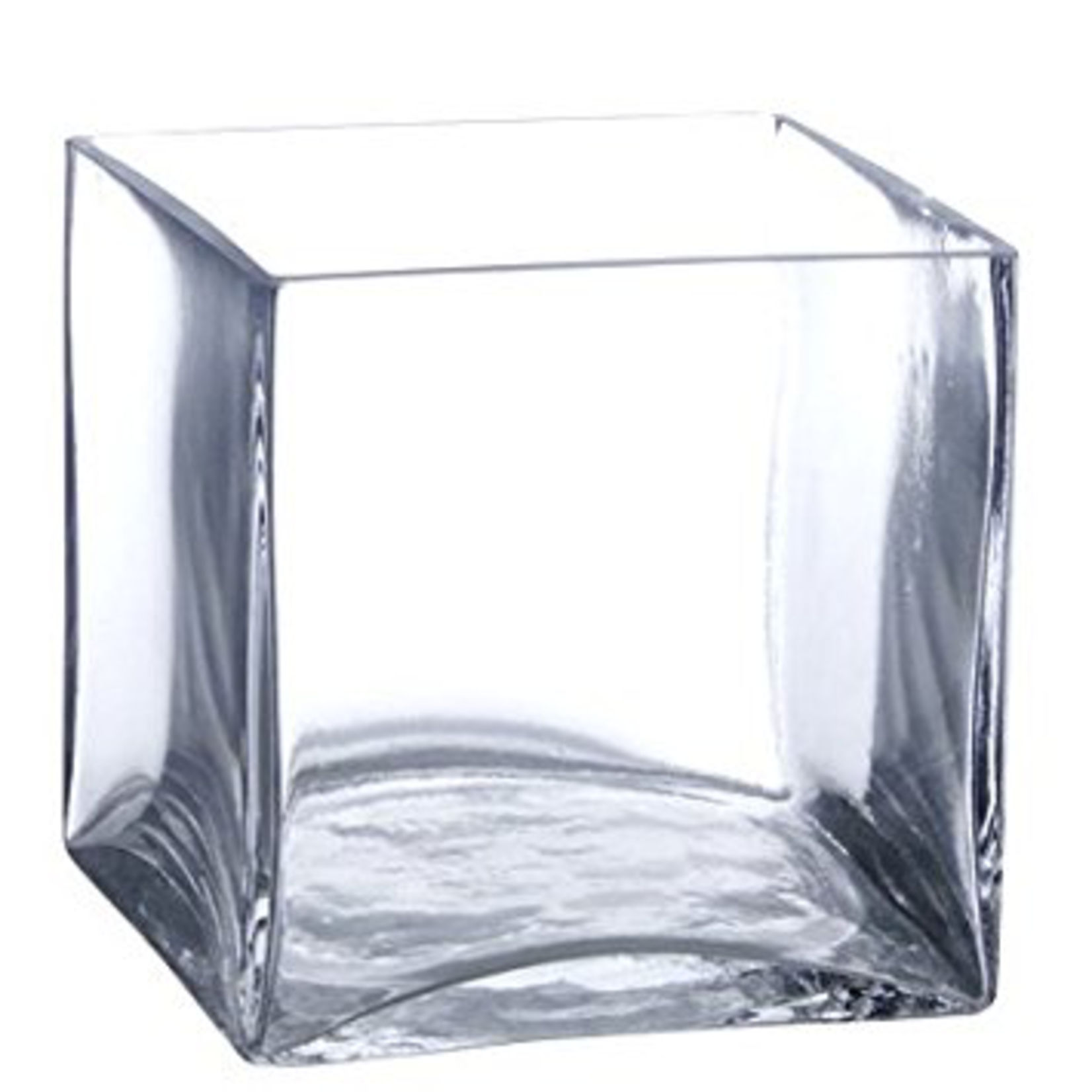 7" X 7" X 7" CLEAR GLASS CUBE VASE