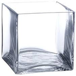 QUALITY WHOLESALE 8"H X 8" X 8" CLEAR GLASS CUBE VASE