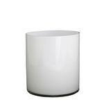 5"H X 5" WHITE GLASS CYLINDER VASE