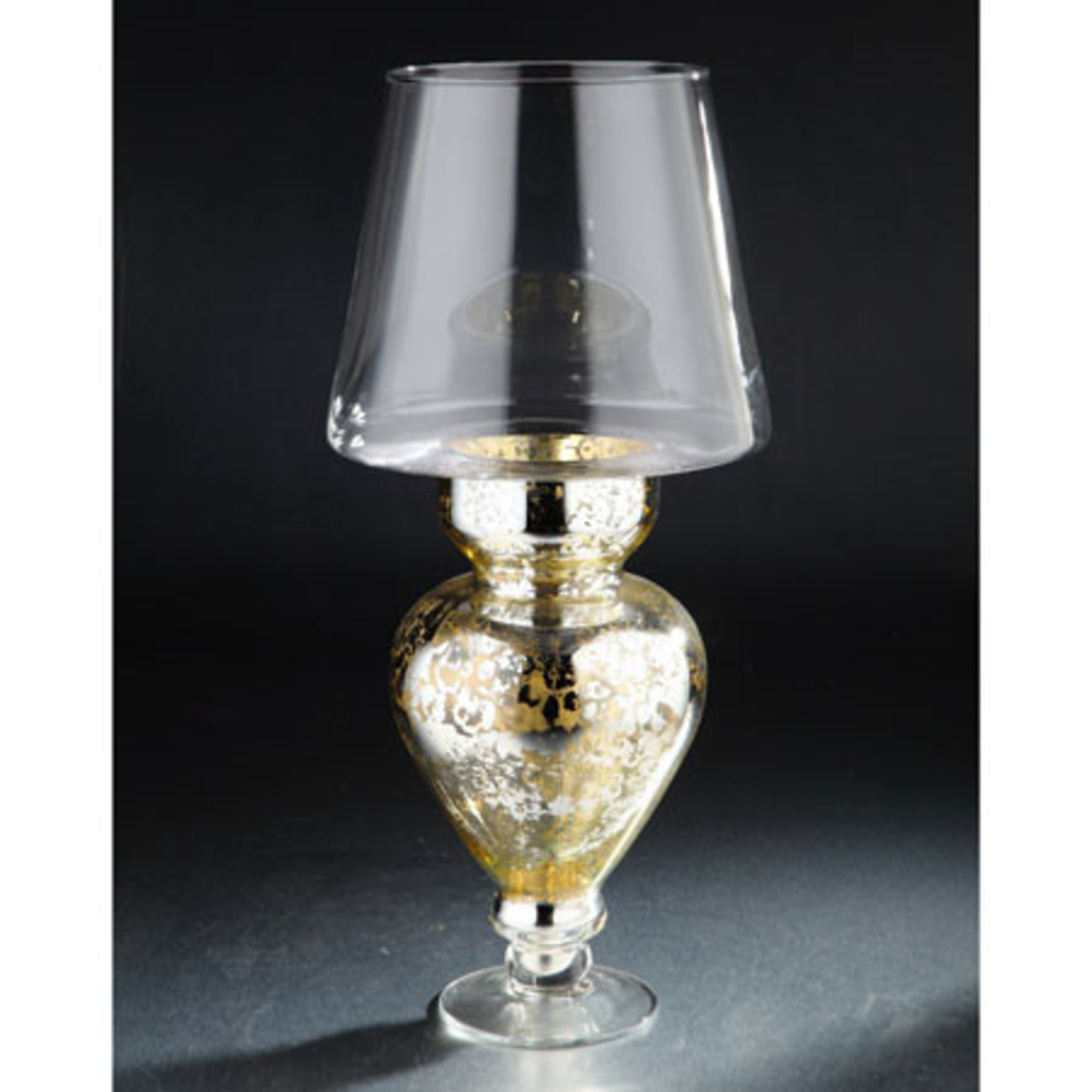 50% off was $55.99 now $27.99 H:21"" D:10"" CHAMPAGNE CANDLE HOLDER