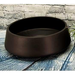 5.5"H X 15”  LOW ROUND TAPERED CYLINDER MATTE BLACK ST-WARE PLANTER