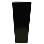 16” x 6" x 6" MATTE BLACK CERAMIC VASE,