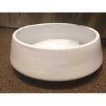 5"H X 12” LOW ROUND TAPERED CYLINDER  GLOSSY WHITE ST-WARE PLANTER