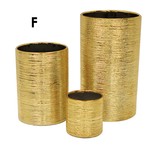 8"H X 5" GOLD ETCH CERAMIC CYLINDER