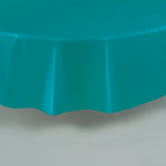 Round Plastic Tablecover 84""-Teal