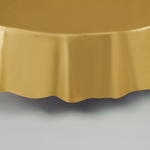 Round Plastic Tablecover 84""-Gold