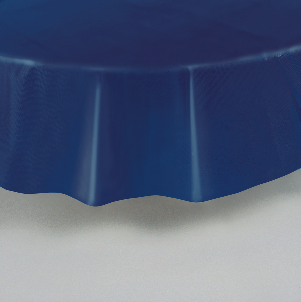 Round Plastic Tablecover 84""Navy Blue QUALITY WHOLESALE