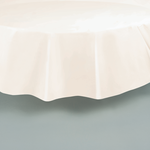 Round Plastic Tablecover 84""-Ivory