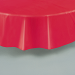 Round Plastic Tablecover 84""-Red