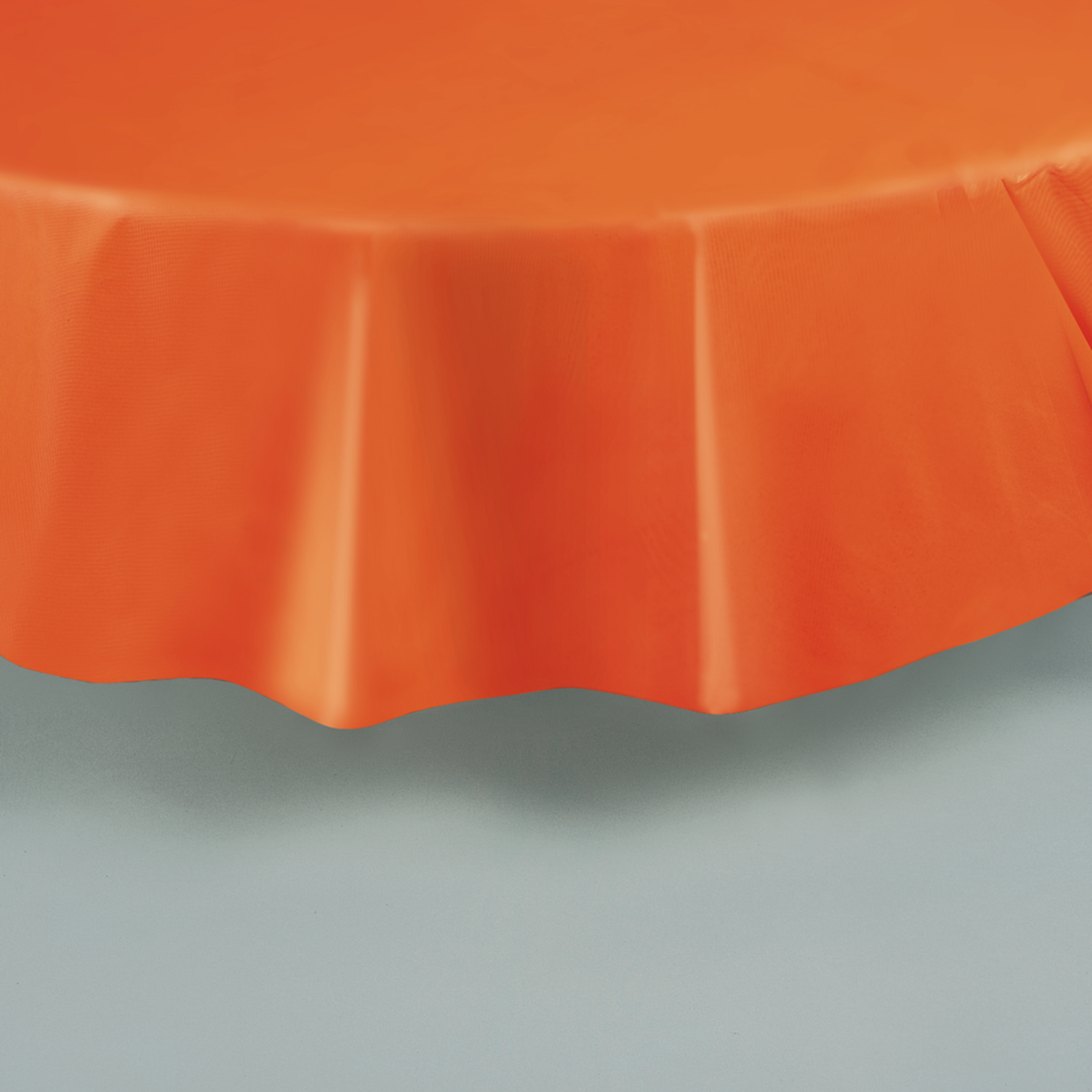Round Plastic Tablecover 84""-Orange