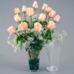 9"H X 4.25" X 4.25" Tapered Plastic Square Rose Vase