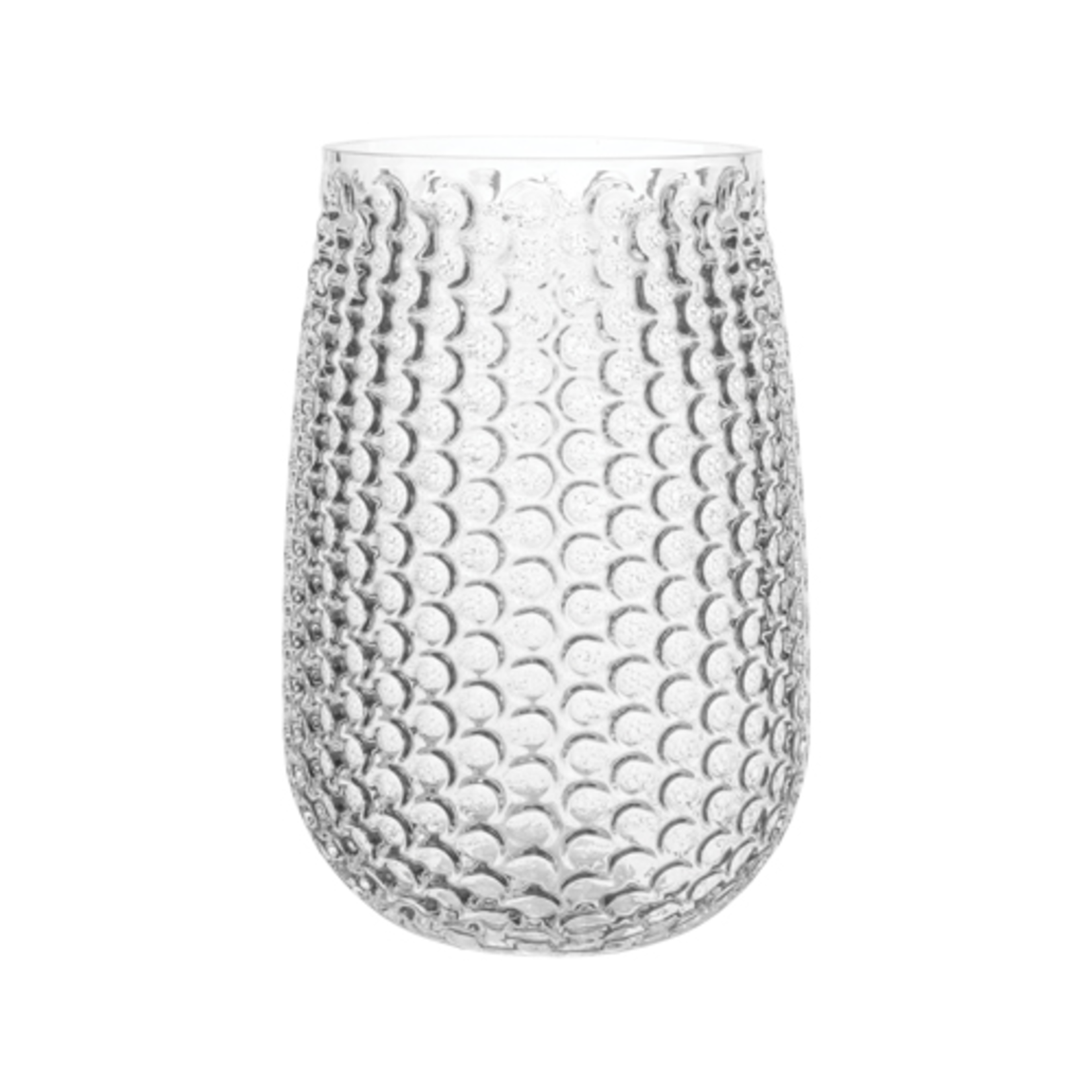 7 5/8"h x 4.25" Pebble Stone Vase - Crystal