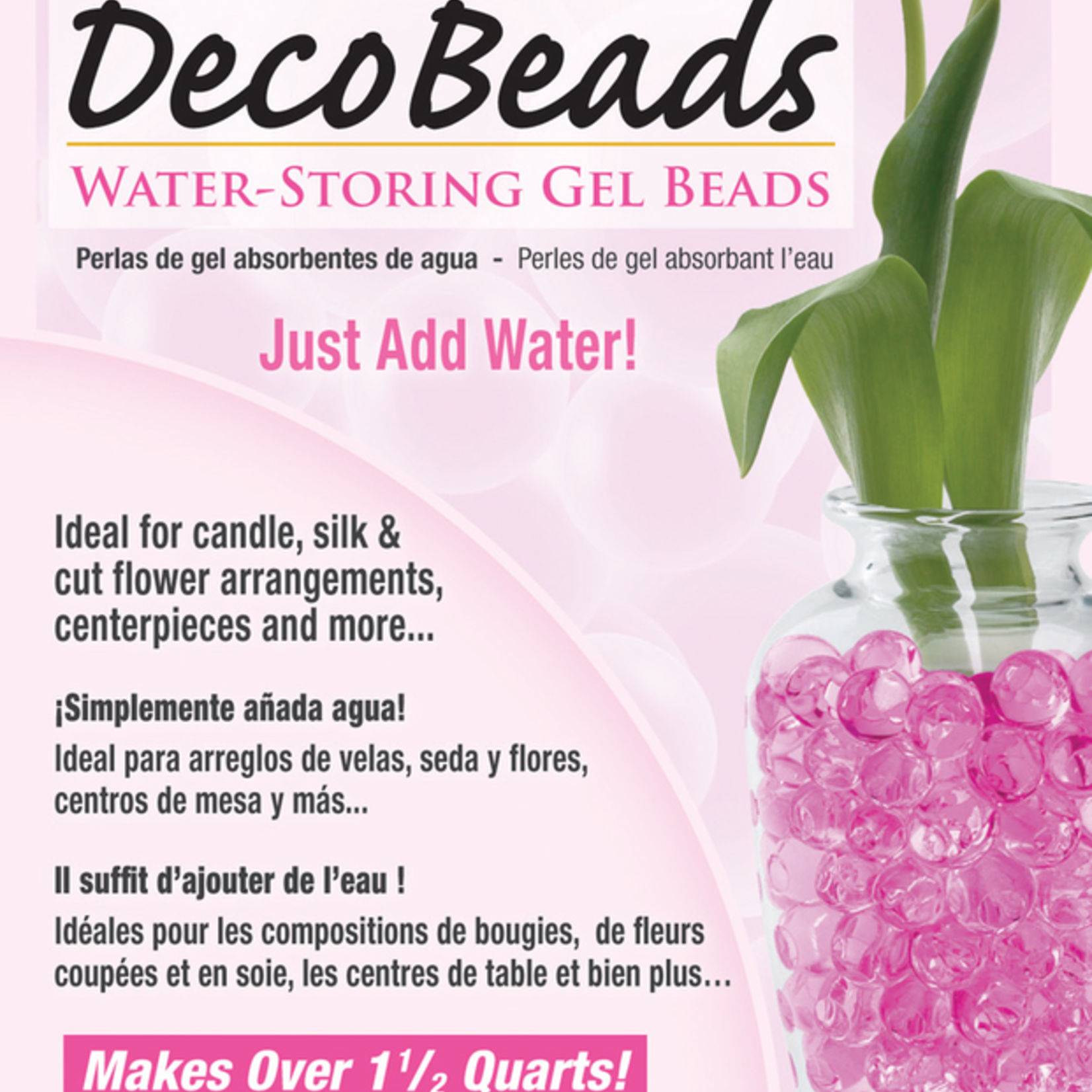 Deco Beads - retail packet - Pink