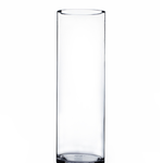 18"H X 5" CLEAR GLASS CYLINDER VASE