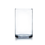 10"H X 6"D CLEAR GLASS CYLINDER VASE