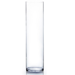 24"H X 6"D CLEAR GLASS CYLINDER VASE
