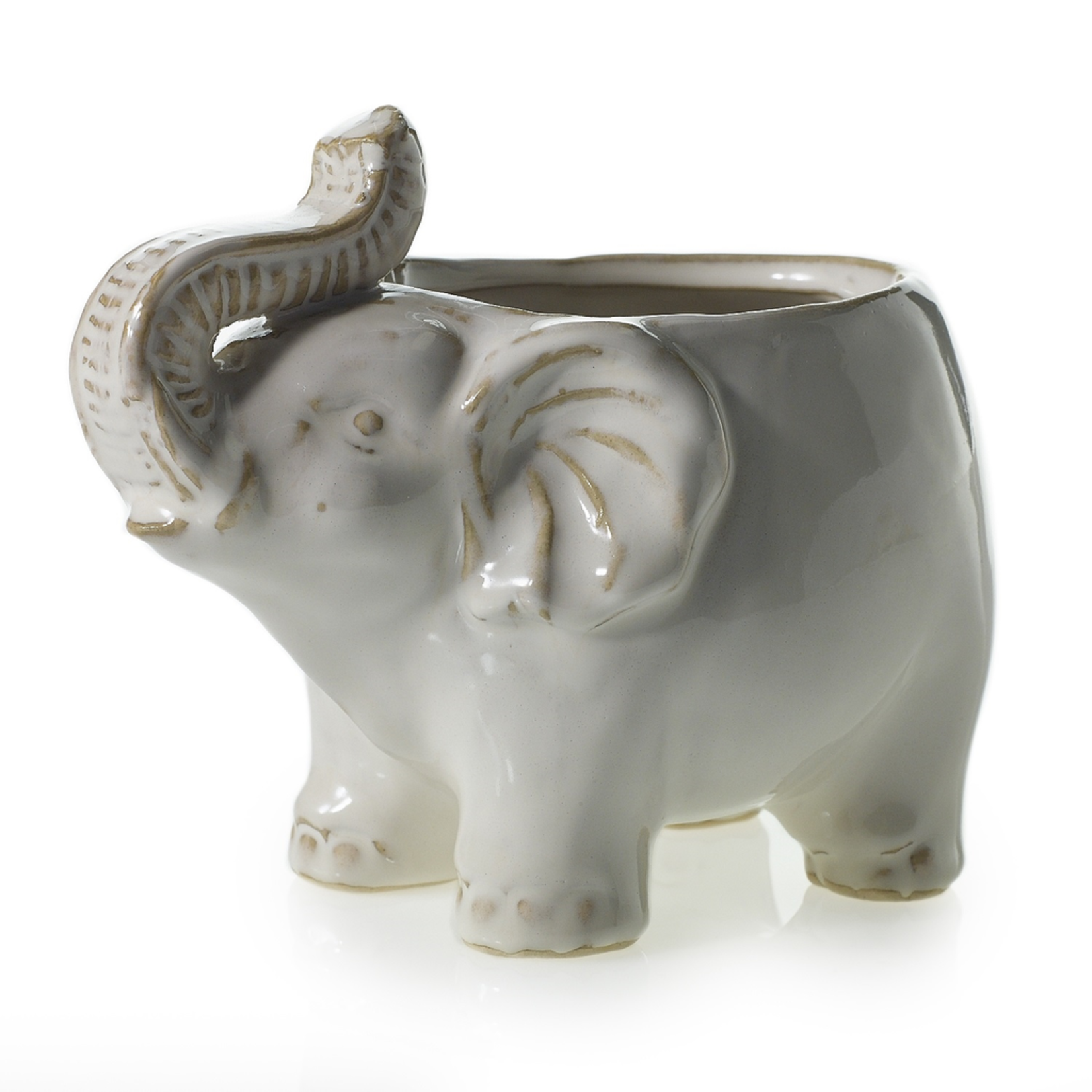 7" x 4" x 5.25”H ELEPHANT POT (AD)