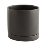 7.25”x7"H BLACK Romey Pot(AD)