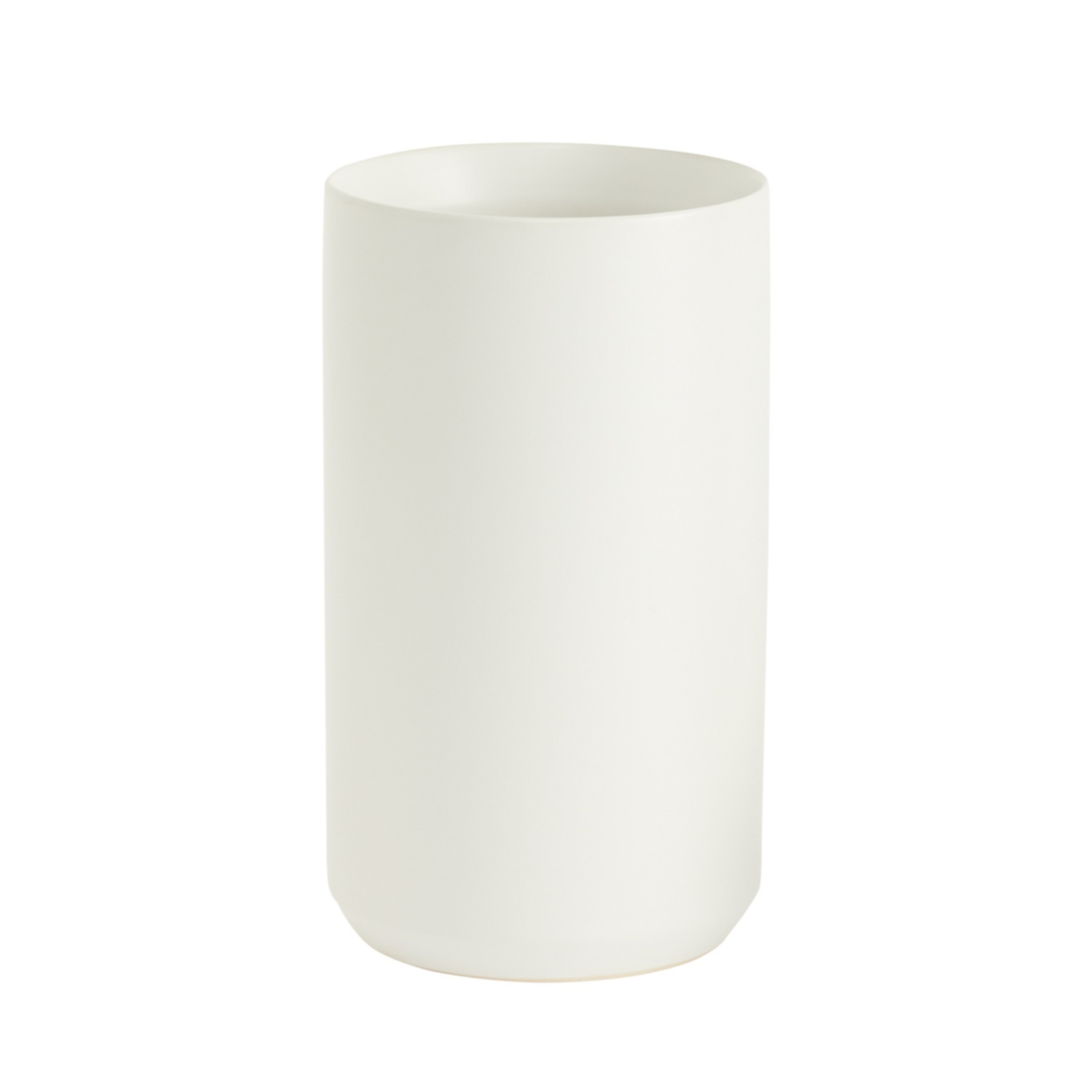 8”H X 4.5” WHITE  KENDALL VASE COLLECTION (AD)