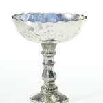 9.5”H X 8” SILVER DESIRAY COMPOTE  GLASS(AD)